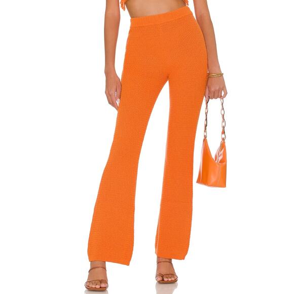 Lovers and Friends Devitta Knit Pant in Tangerine NWOT SIze Small - Picture 1 of 3